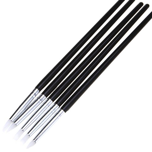 

5pcs/set multi function pen diy art tools supply white silicone rubber shapers polymer clay sculpting fimo modelling tools, Black;red