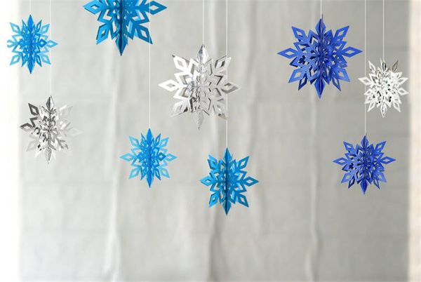 

горячая праздничную вечеринку 6 шт./компл картон 3d полые снежинка висячие украшения рождество новый год украшения для дома украшения партии