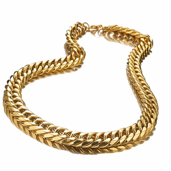 

granny chic boy's men's stainless steel cuban link chain necklace gold color steel curb necklace for men 7-40" hiphop jewelry, Silver