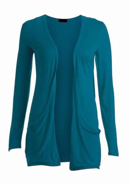 

fashion women wild pocket knit long sleeve jacket, Black;brown