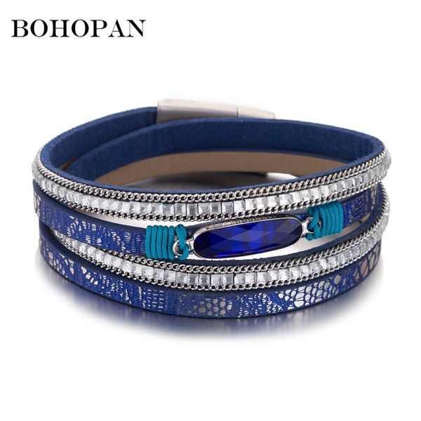

20 models charms bracelets & bangles for women men multiple layers leather bracelet fashion crystal beads charm jewelry party, Golden;silver