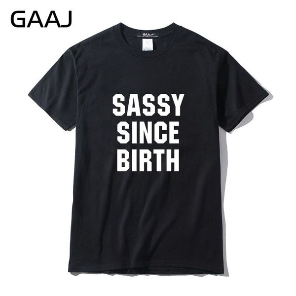 

sassy since birth" print letter t shirt women design o neck lovers woman t-shirt tshirt solid new plus size clothes tee shirt, White