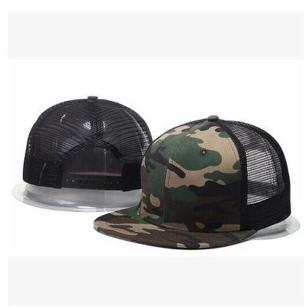 

wholesale summer style adjustable blank mesh camo baseball caps snapback hats for men women fashion sports hip hop bone, Blue;gray