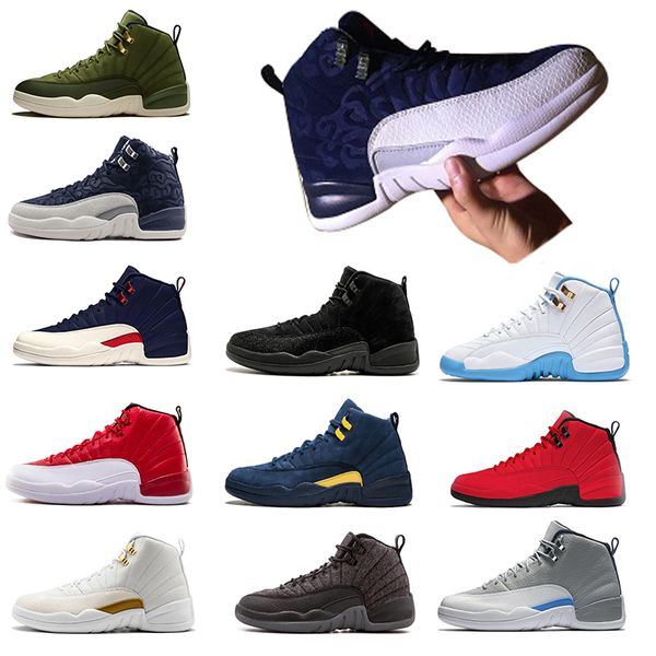 

12s Men Jumpman XII basketball shoes International Fligh Michigan Designer Shoes Gym red OV black white UNC mens sneakers trainers size 7-13