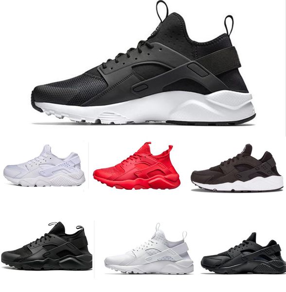 

High Quality 2018 Air Huarache4.0 1.0Ultra running shoes Triple white black Running trainers for men & women outdoors shoes Huraches