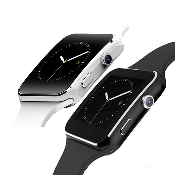 

X6 mart watche with camera touch creen upport im tf card bluetooth martwatch for iphone x am ung 9 phone goophone with retail box