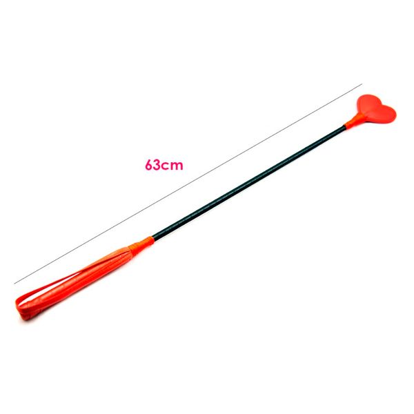 

63cm slave stick sm rod whip heart lash strap flap red wand for beat spanking paddle toy flog game leather slap couple y18100 rblx