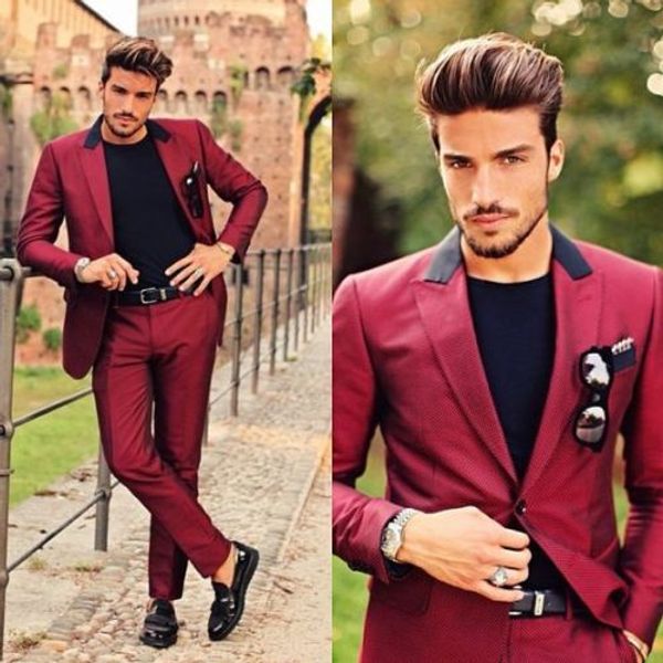 

red peaked lapel men suits latest coat pant designs custome homme fashion tuxedos slim fit terno new(jacket+pant+handkerchiefs, White;black