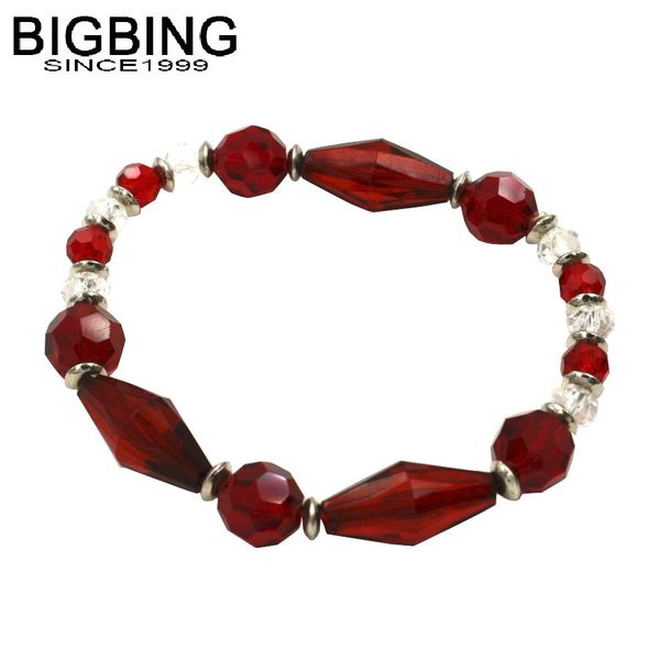 

bigbing jewelry red crystal beads stretch bracelet fashion bracelet good quality nickel r086, Black