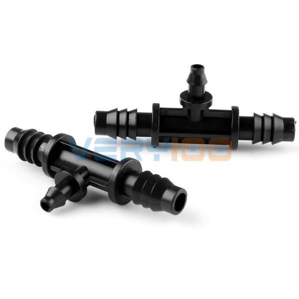 

20pcs 8/11-4/7 irrigation ploy tee pipe barb hose fitting joiner drip system black