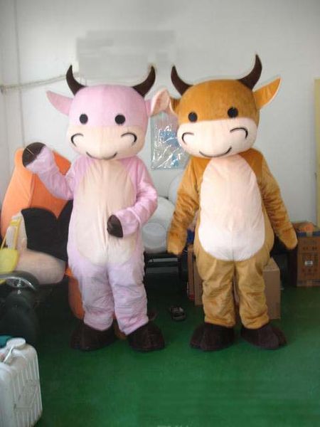 2018 de alta qualidade bonito da vaca de natal traje da mascote fancy dress adulto tamanho dos desenhos animados dress bebê touro menino da menina da mascote do natal do dia das bruxas