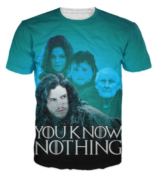 

game of thrones you know nothing jon snow t-shirt women tee casual summer style men t shirt fashion clothing plus size u618, White;black