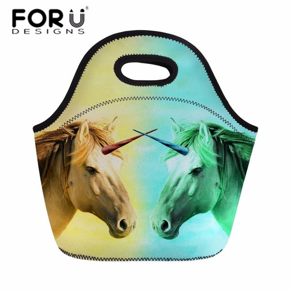 

forudesigns camping bag waterproof picnic bag lunch unicorn animal printing thermal insulated lunch bags for women hand bags