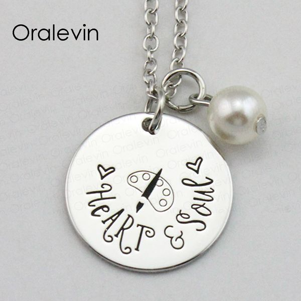Whole Heart Soul Inspirational Hand Stamped Engraved Trendy - Hand Engraved Round Pendant Necklace Whole Heart Soul Inspirational Hand Stamped Engraved Trendy - Hand Engraved Round Pendant Necklace