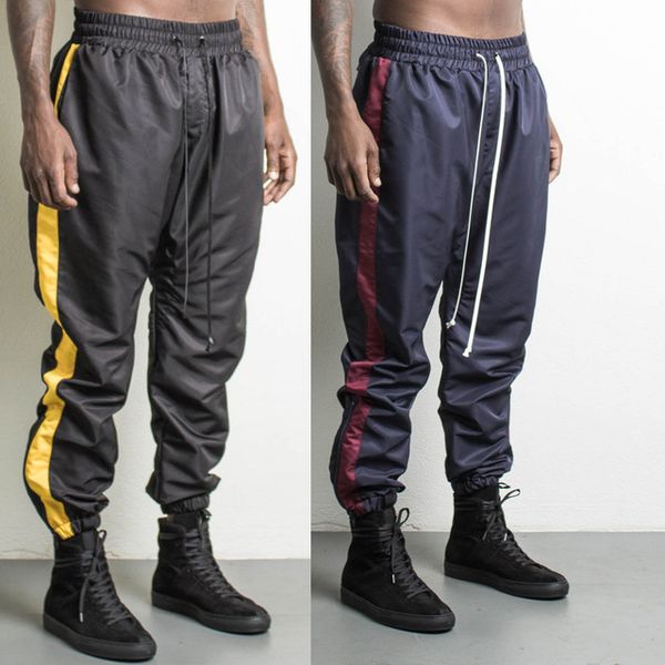 

mens flying squirrel pants men hip hop streetwear fashion sagging pant solid black elastic waist pencil pants