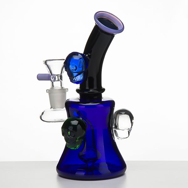 14mm feminino cor aleatória de vidro tubo de água de vidro Banger Hanger prego com tigela de vidro Bong Dab Oil Rig Beaker 970