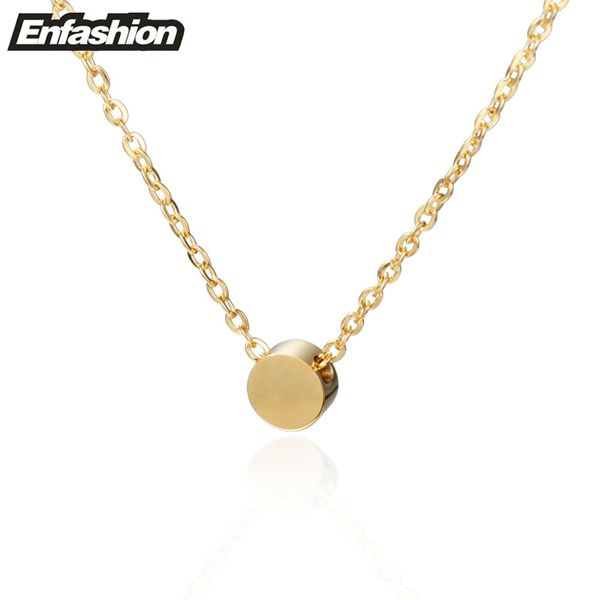 

whole saleenfashion geometric mini circle necklace rose gold color necklaces pendants stainless steel necklace women chocker jewelry, Golden;silver