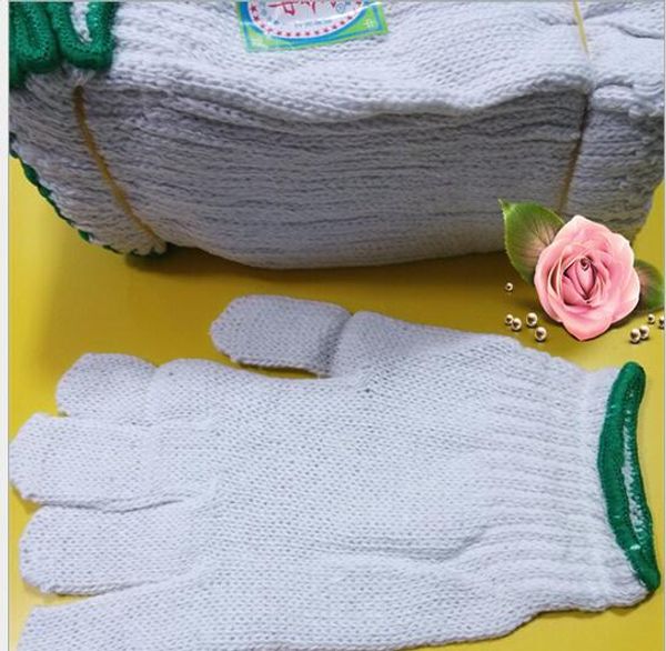 Оптом белые рабочие перчатки зима теплые перчатки вязаные хлопчатобумажные машины защиты циновки 60 пара