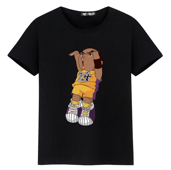 

2018 new fashion mens womens t shirts cartoon print short sleeve o neck tees basketball sportswear hip hop style casual blouse, White;black