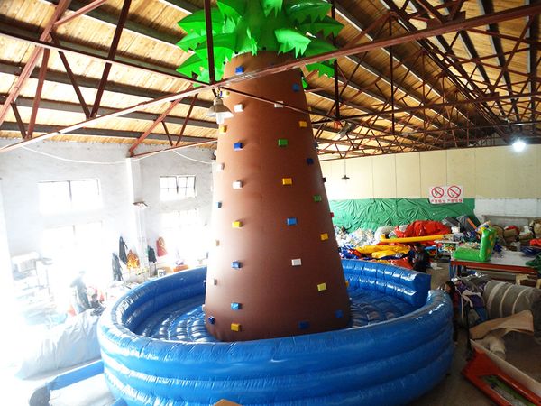 

pvc commercial inflatable bounce with climbing wall for kids and adults customized outdoor sport game