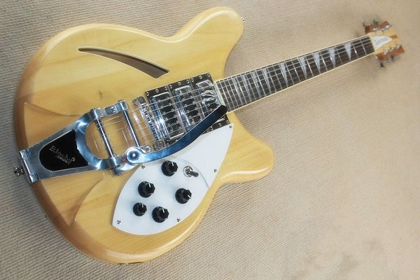 

model 370 three pieces of semi-hollow acoustic guitar with large rocker neck clamping