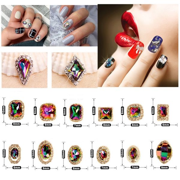 

24 style crystal ab nail art rhinestones charms gems stones for nails decoration crafts diy makeup for clothes shoes #276304, Silver;gold