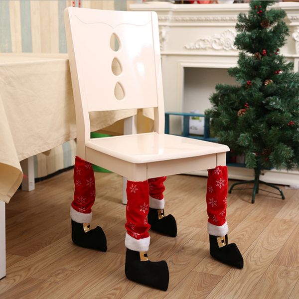 Table Leg Chair Feet Covers Christmas Party Decoration Navidad Xmas Funny Christmas Table Decor New Year Holiday Favor House Christmas Decorations