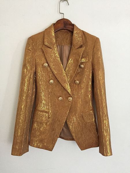 

new with label brand b original design women's double-breasted blue slim jacket metal buckles golden glitter blazer gold outwear, White;black