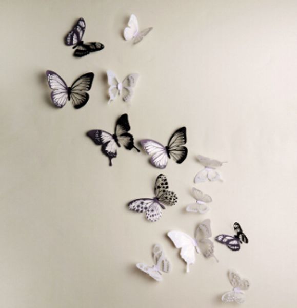 

wall stickers butterfly 3d sticker pvc diy removable butterflies television walls sticker for living room bedroom decoration