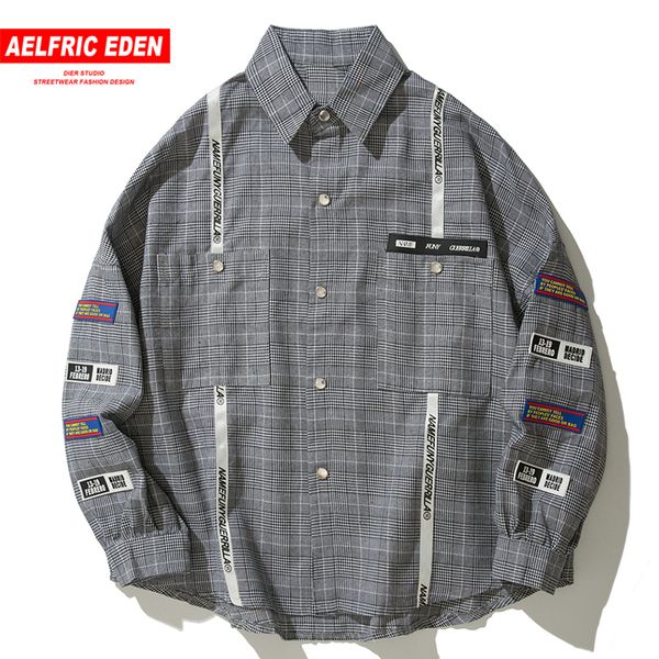 

aelfric eden 2018 autumn winter men plaid fashion streetwear jackets coats hip hop casual outwear cotton gothic windbreaker wa35, Black;brown