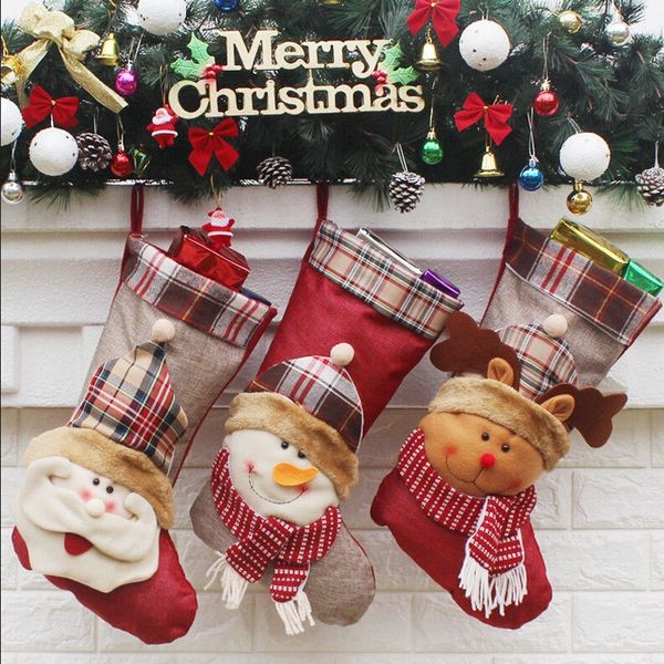 

christmas stockings sack socks gift filler bag tree hanging decoration 46*27cm