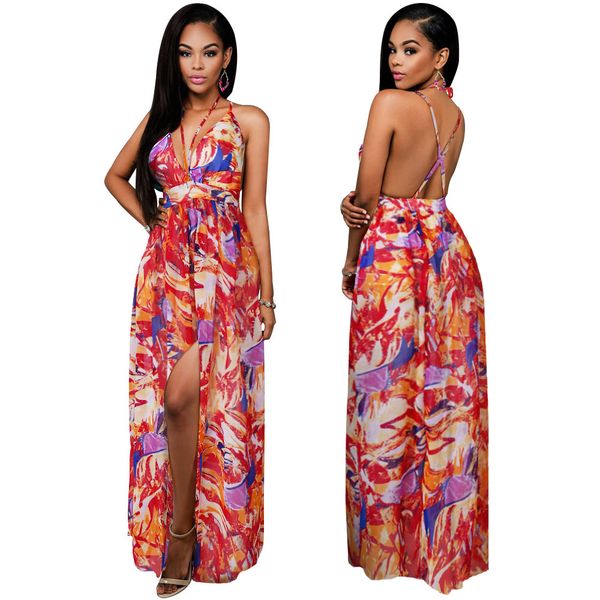 

women's back beach skirt bohemia chiffon dress k0136, Black;gray