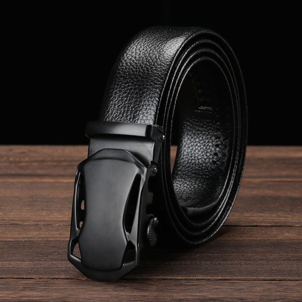 

el barco automatic buckle leather men belt black male belts casual luxury belt for men size 105-125cm, Black;brown