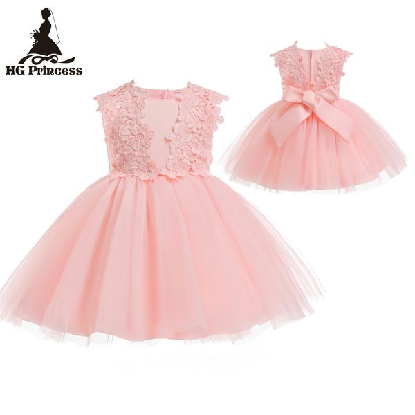 

3m-18m newborn infant party dresses 2018 new arrival pink baby dress for 1 year girl birthday toddler christening gown, Red;yellow