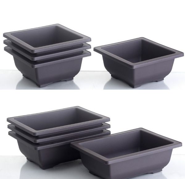 

6 Types Size Retro Basin Plastic Flower Pot Balcony Square Flower Bonsai Planter Nursery Pots Basin Maceta Cuadrada