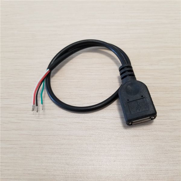 

10pcs/lot adaptador usb 2.0 a female data power cable terminal 28awg 30cm for pc diy