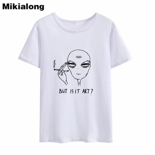 

mikialong funny t shirts women tshirt tumblr women's t-shirt 2018 summer o-neck coon graphic tees women tee shirt femme, White