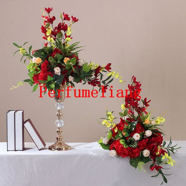 Gold Vases 50 Cm 20 Crystal Flower Road Lead Wedding Table