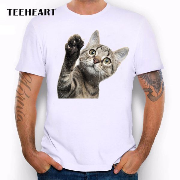 Acheter Mignon Curieux Chaton Patte Image Chat Amoureux Drôle Blague Hommes T Shirt Tee Shirt à Capuche Hip Hop T Shirt De 1624 Du Qz614445917