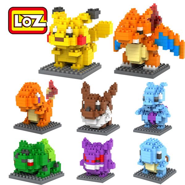 

LOZ Pikachu Mewtwo Squirtle Eevee Charmander Charizard Cute Classic Cartoon Figures Blocks Toys for Kids Gift DIY