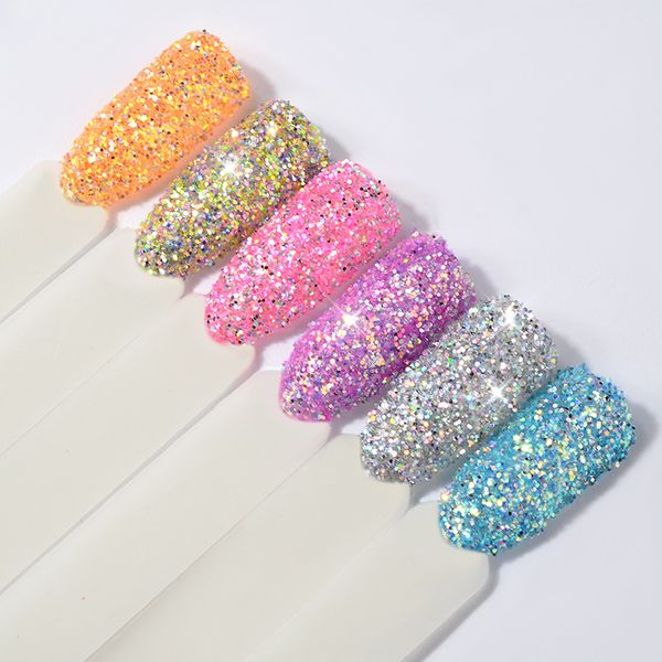 

mifanxi 6 color outfit colorful nail glitter metallic powder manicure nail art glitter chrome powder decorations, Silver;gold