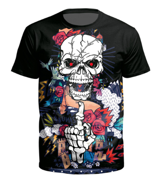 

new arrival men/women skull 3d printed t-shirt summe style fashion casual t-shirt s-xxxxxxxl u665, White;black