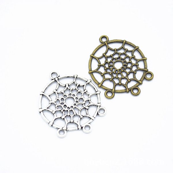 

bulk 200 pcs/lot dream catcher chandelier charms pendants for jewelry making diy handmade craft 34*28mm, Bronze;silver