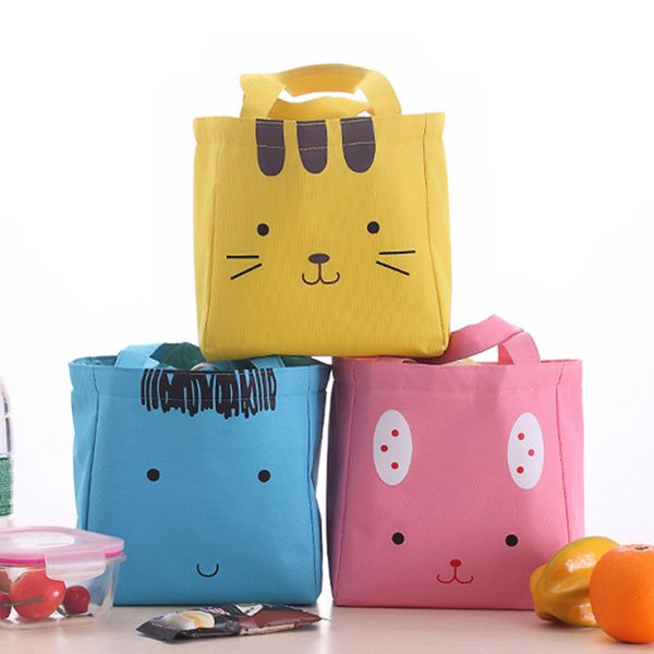 

fashion cute animal canvas lunch bag bundle lunch bag 20.5*20*13cm, Blue;pink