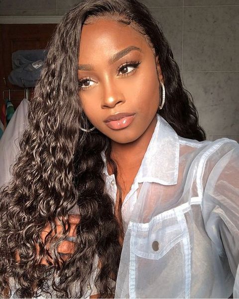 

premier 8a12-20inches lace wigs glueless lace front wigs with pre-plucked natural hairline indian virgin hair 150% density natural wave wigs, Black;brown