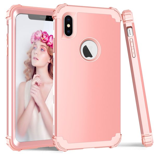 

for iphone 8 plus case hybrid pc+silicone shockproof phone case full protective cover for iphone xs max case