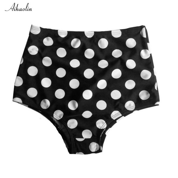 

swimwear women swimming trunks high waist bikini bottoms two-piece separates dots swimsuit brazilian bikinis swim briefs s-3xl, White;black