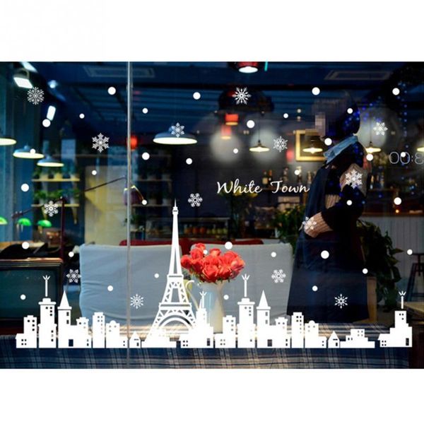 

diy eiffel tower holiday stickers decoration glass wall christmas decal
