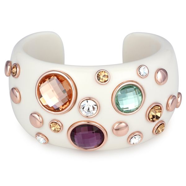 

золотой цвет милый круглый кристалл имитация горный хрусталь браслет-манжета браслет для женщин новый 2017, Black