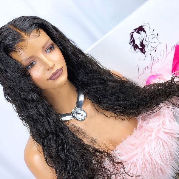 

pre plucked wet wavy full lace human hair wigs with baby hair peruvain remy hair water wave lace front wigs with natural hairline, Black;brown